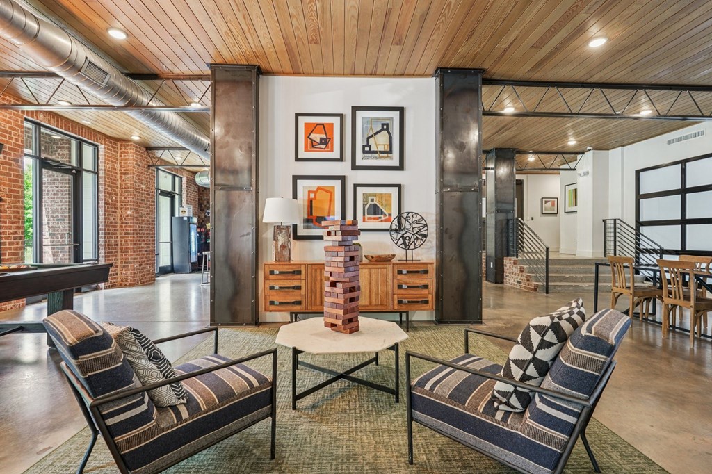 Resident Clubhouse with seating and jenga